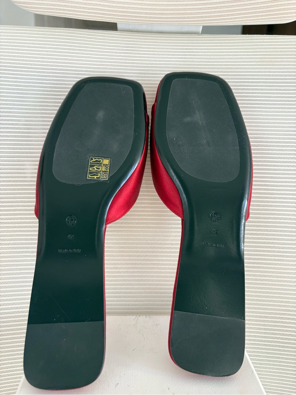 The Row Red Satin Milla Flat Slide - Picture 3 of 3